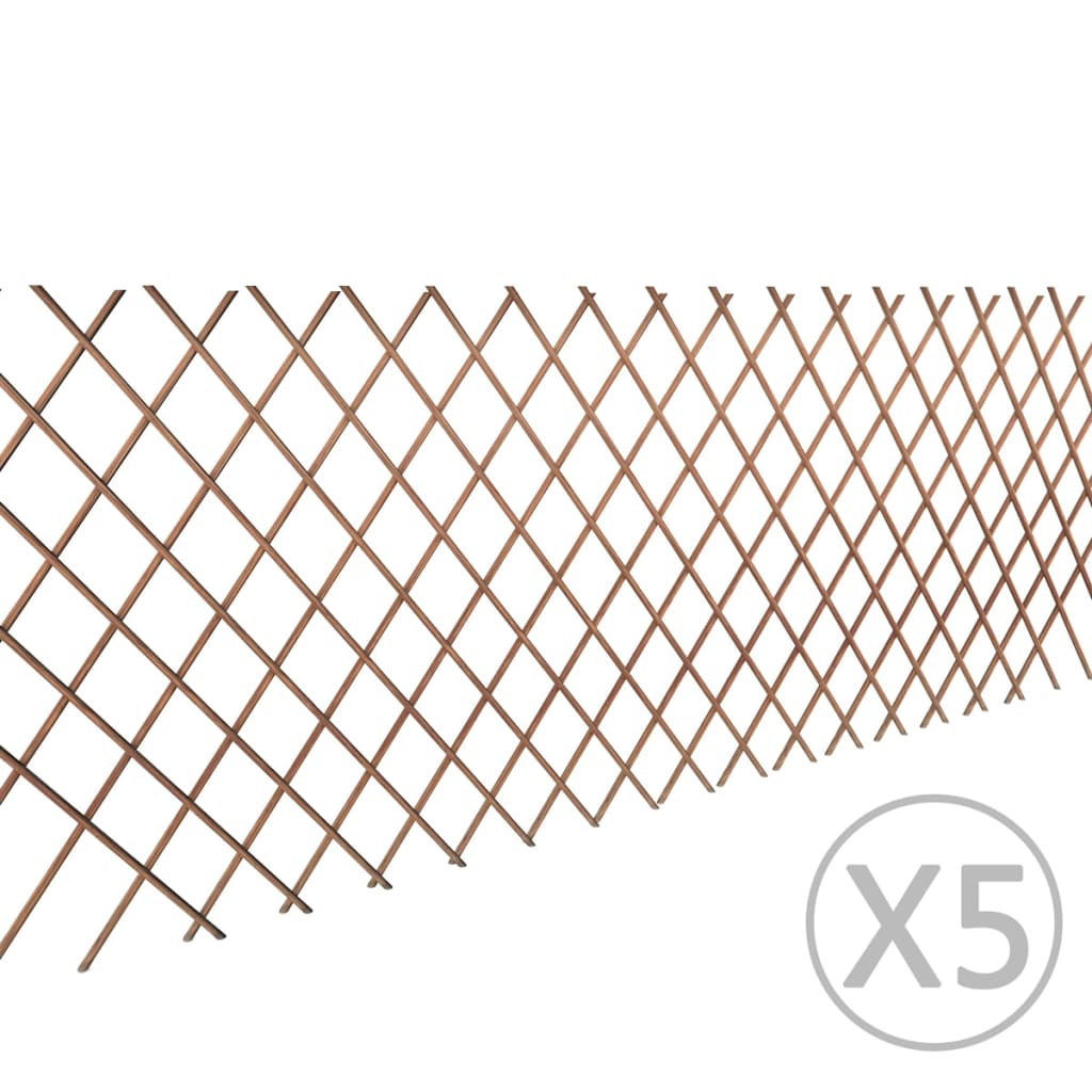 vidaXL Willow Trellis Fence 5 pcs 180x90 cm