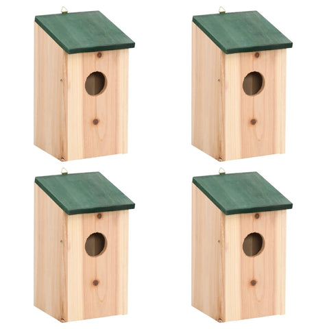 vidaXL Bird Houses 4 pcs Wood 12x12x22 cm