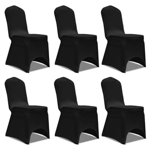 Chair Cover Stretch Black 6 pcs