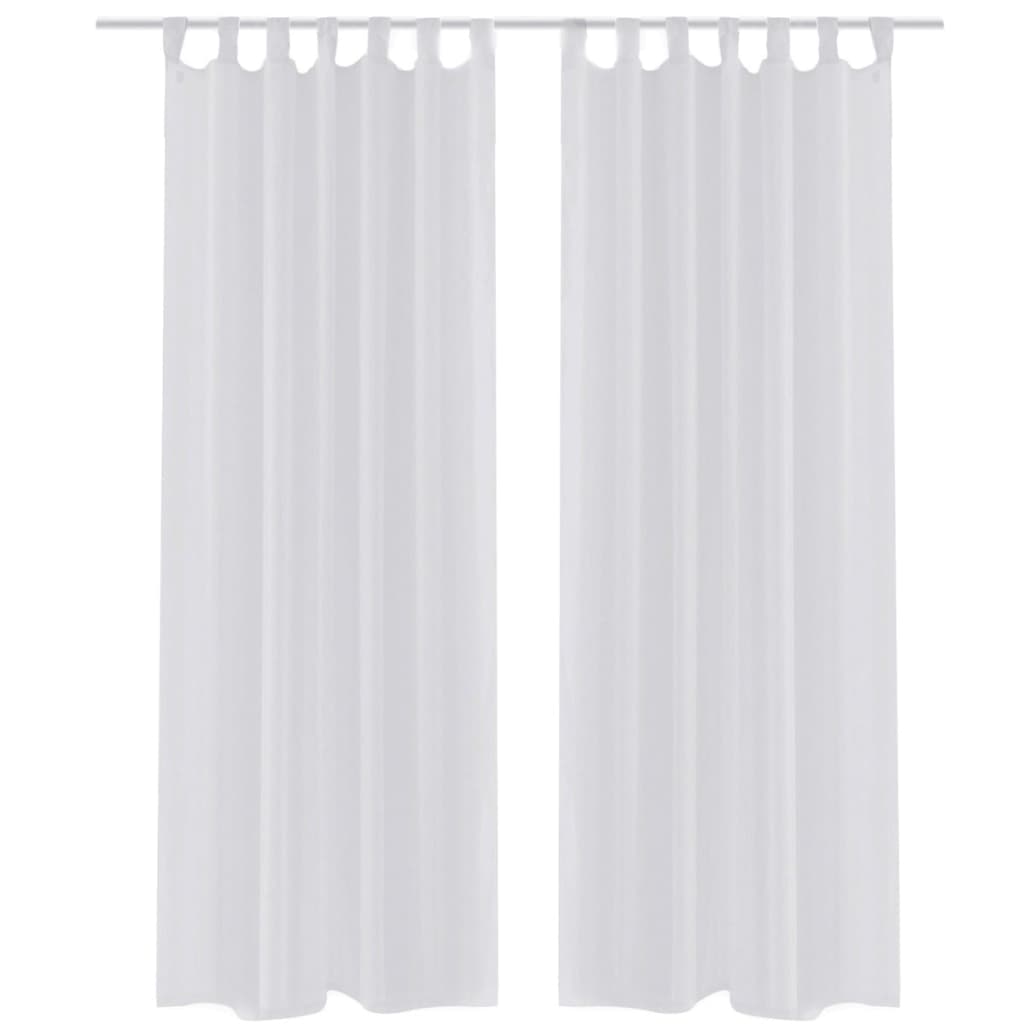 White Sheer Curtain 140 x 245 cm 2 pcs