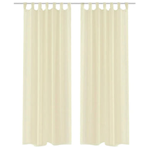 Cream Sheer Curtain 140 x 175 cm 2 pcs