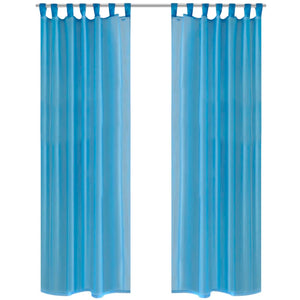 Turquoise Sheer Curtain 140 x 225 cm 2 pcs