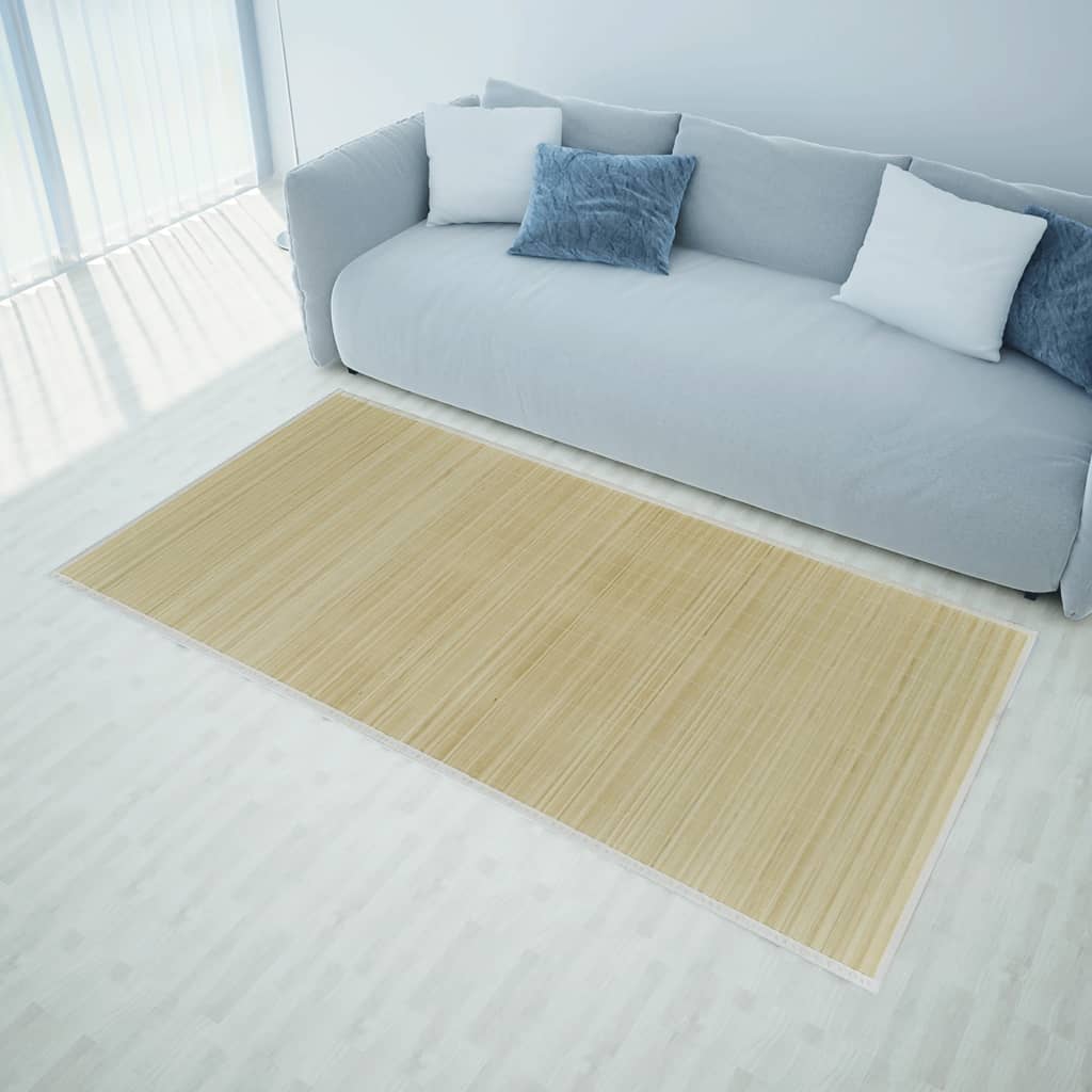 Rectangular Natural Bamboo Rug 80 x 200 cm