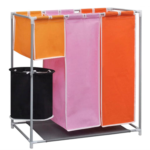 3-Section Laundry Sorter Hamper with a Washing Bin