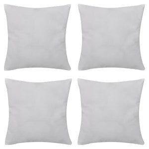 4 White Cushion Covers Cotton 50 x 50 cm