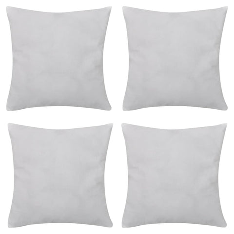 4 White Cushion Covers Cotton 50 x 50 cm