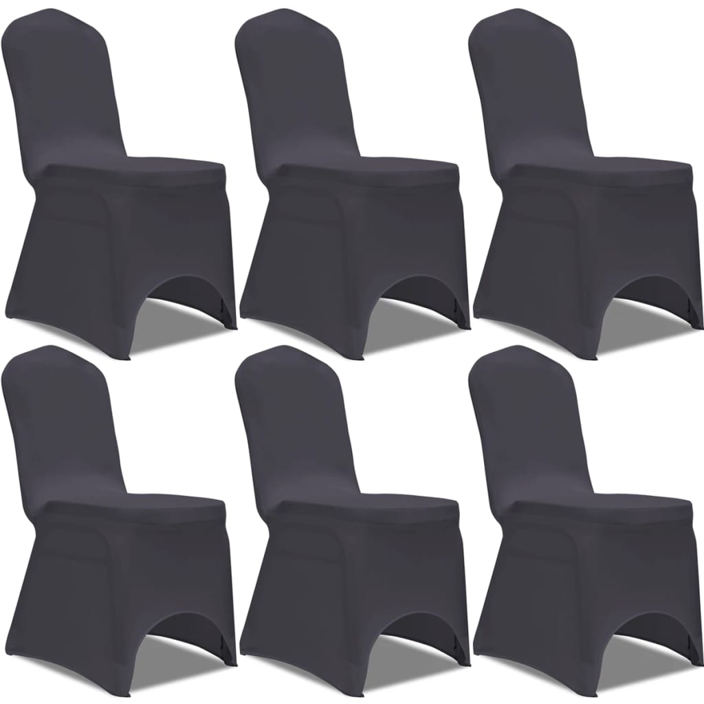 vidaXL Stretch Chair Cover 6 pcs Anthracite