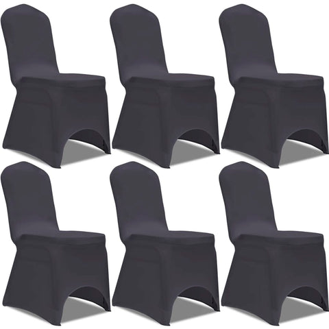 vidaXL Stretch Chair Cover 6 pcs Anthracite