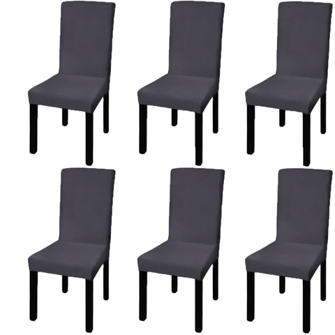 vidaXL Straight Stretchable Chair Cover 6 pcs Anthracite