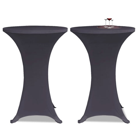 vidaXL Stretch Table Cover 2 pcs 60 cm Anthracite