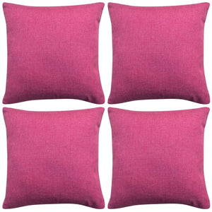 vidaXL Cushion Covers 4 pcs Linen-look Pink 40x40 cm