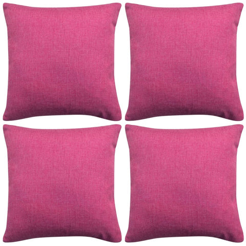 vidaXL Cushion Covers 4 pcs Linen-look Pink 40x40 cm