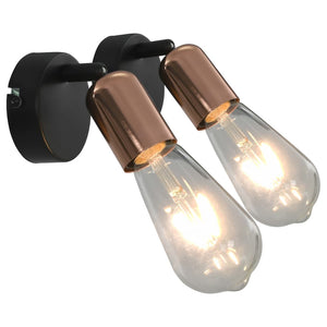 vidaXL Spot Lights 2 pcs Black and Copper E27