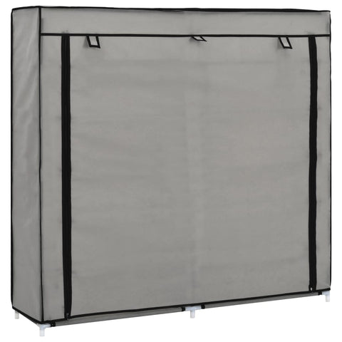 vidaXL Shoe Cabinet with Cover Grey 115x28x110 cm Fabric