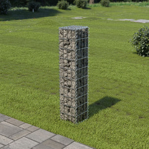 vidaXL Gabion Wall with Covers Galvanised Steel 20x20x100 cm