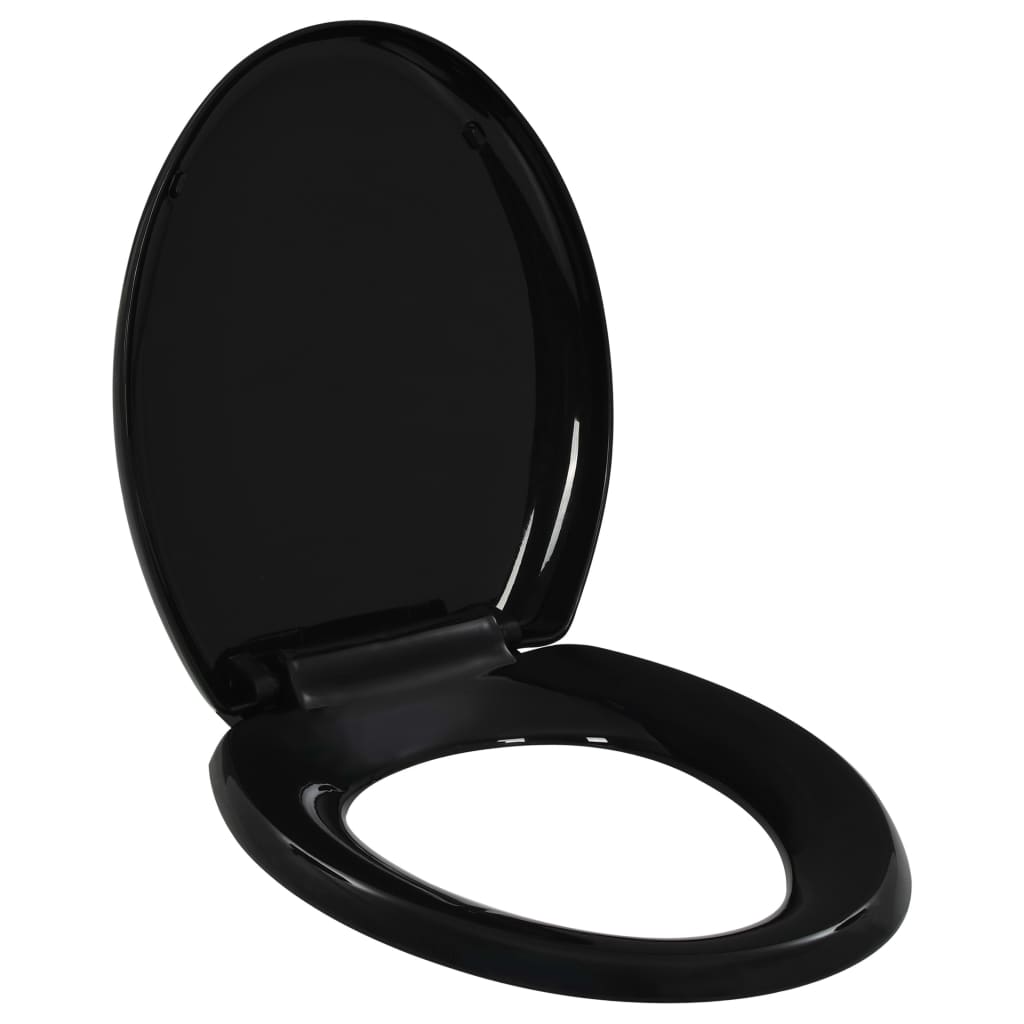 vidaXL Soft-close Toilet Seat with Quick-release Design Black