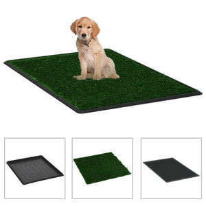 vidaXL Pet Toilet with Tray & Faux Turf Green 64x51x3 cm WC