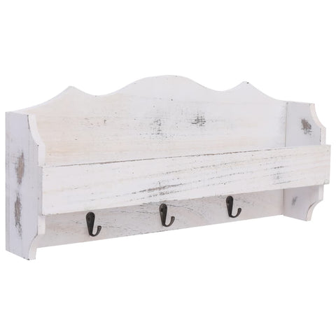 vidaXL Wall Mounted Coat Rack White 50x10x23 cm Wood