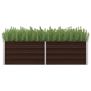 vidaXL Garden Raised Bed Brown 160x40x45 cm Galvanised Steel