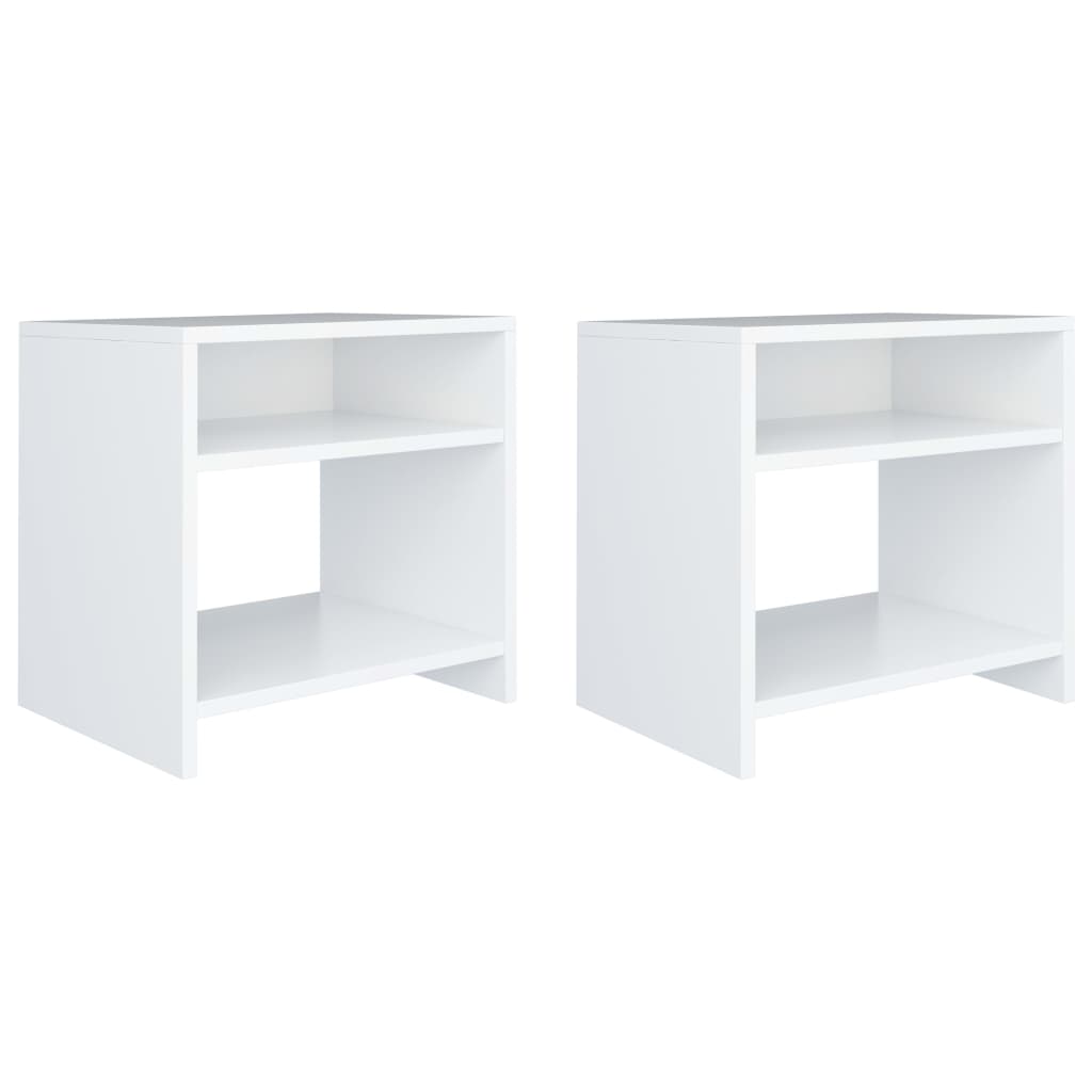 vidaXL Bedside Cabinets 2 pcs White 40x30x40 cm Engineered Wood