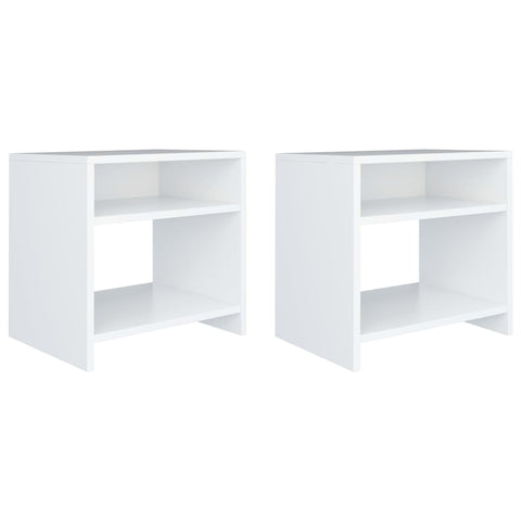 vidaXL Bedside Cabinets 2 pcs White 40x30x40 cm Engineered Wood