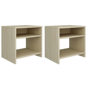 vidaXL Bedside Cabinets 2 pcs Sonoma Oak 40x30x40 cm Engineered Wood