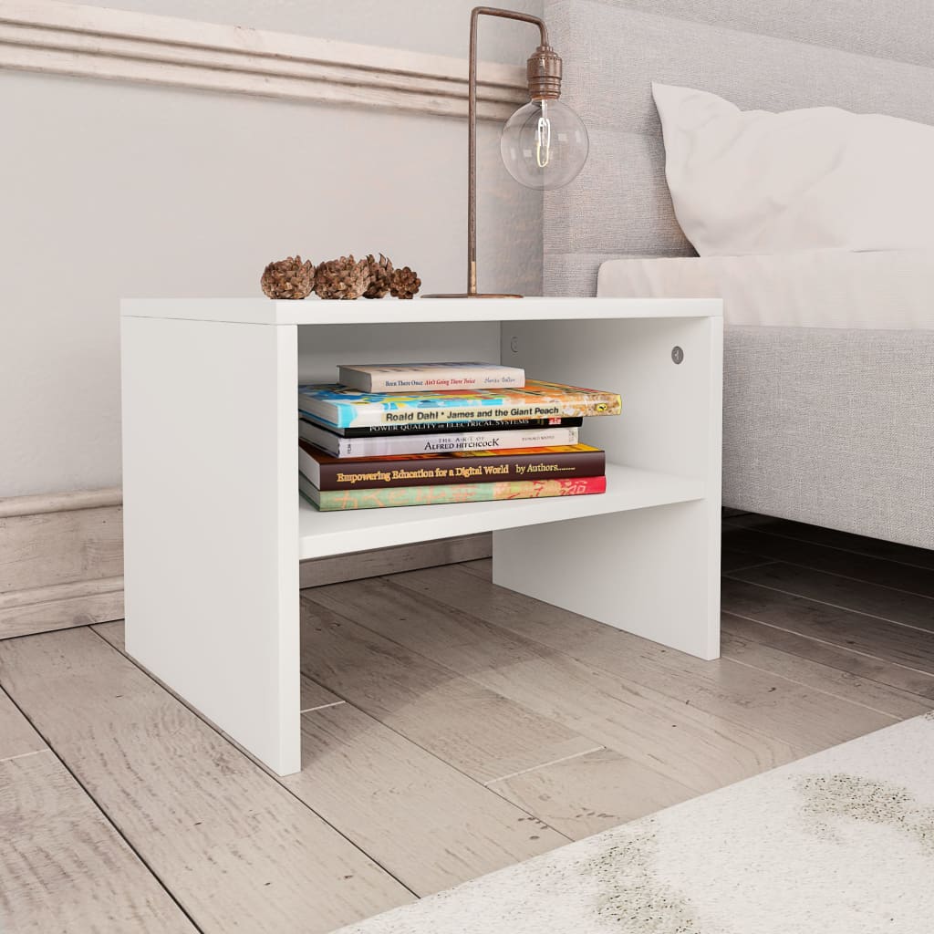 vidaXL Bedside Cabinet White 40x30x30 cm Engineered Wood