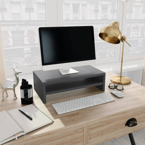 vidaXL Monitor Stand Grey 42x24x13 cm Engineered Wood