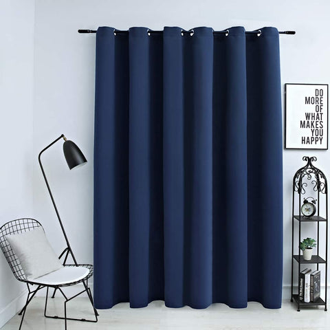 vidaXL Blackout Curtain with Metal Rings Blue 290x245 cm