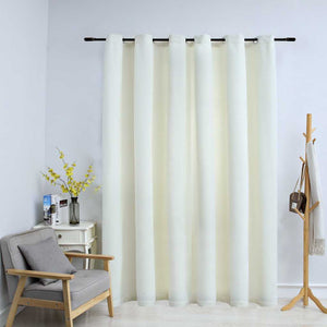 vidaXL Blackout Curtain with Metal Rings Velvet Cream 290x245 cm