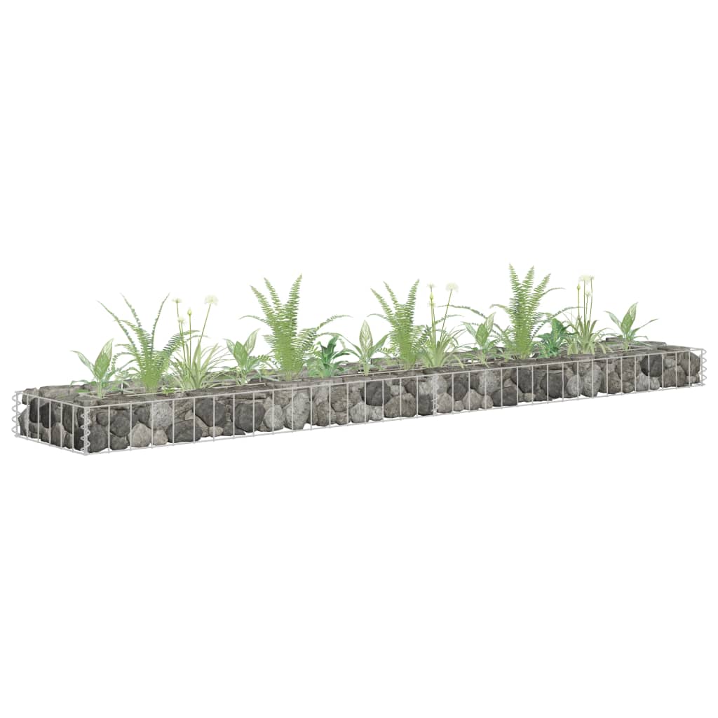 vidaXL Gabion Raised Bed Galvanised Steel 180x30x10 cm