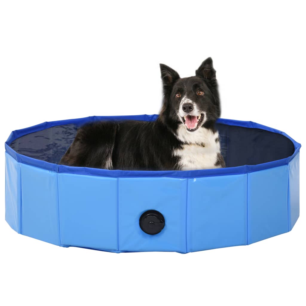 vidaXL Foldable Dog Swimming Pool Blue 80x20 cm PVC