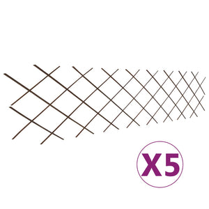 vidaXL Willow Trellis Fences 5 pcs 180x60 cm