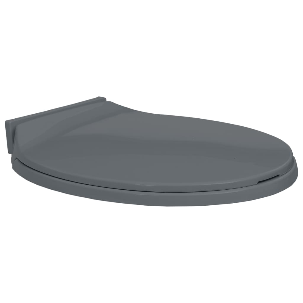 vidaXL Soft-Close Toilet Seat Grey Oval