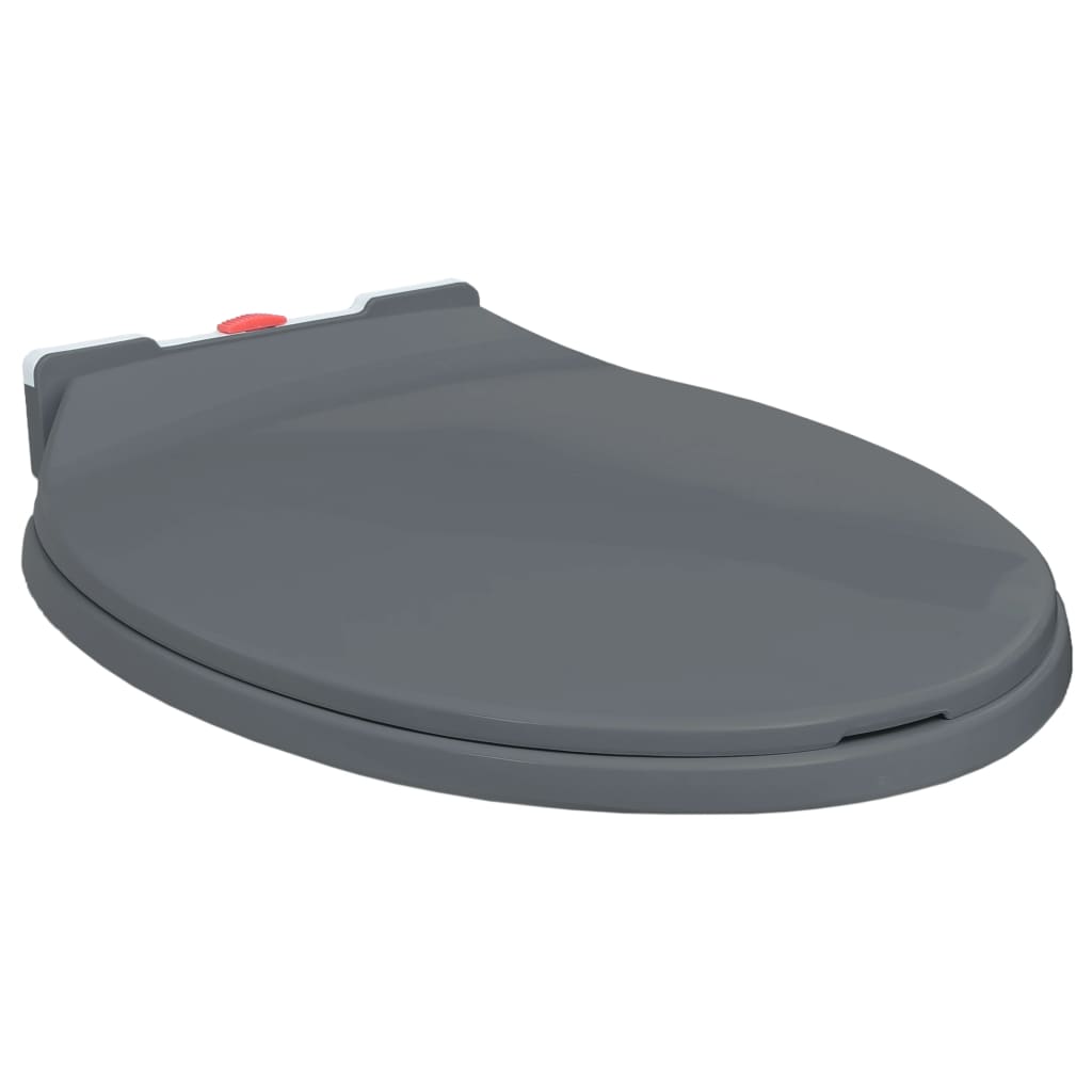 vidaXL Soft-Close Toilet Seat Quick Release Grey Oval