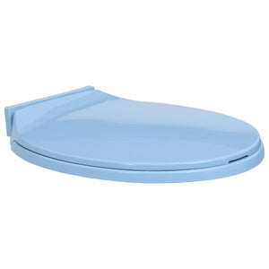 vidaXL Soft-Close Toilet Seat Blue Oval