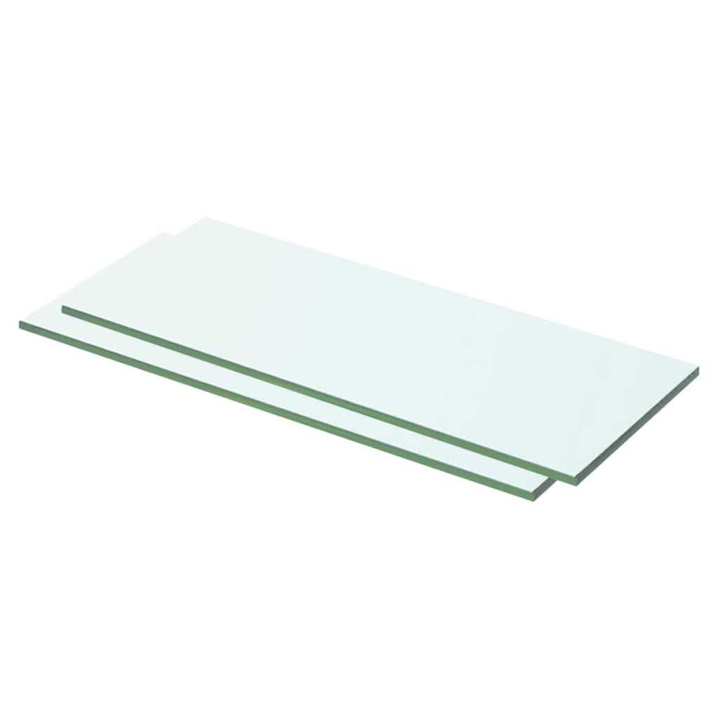 vidaXL Shelves 2 pcs Panel Glass Clear 50x15 cm