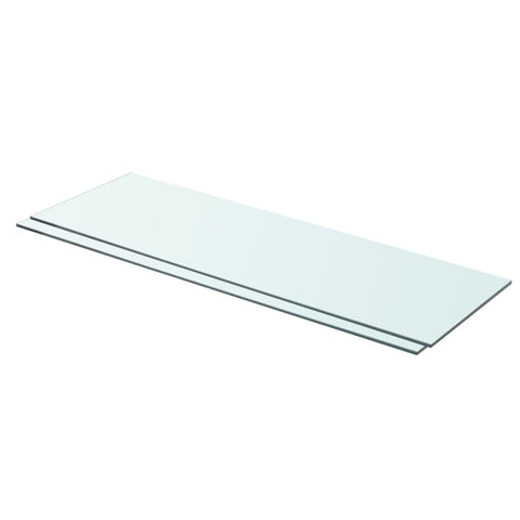 vidaXL Shelves 2 pcs Panel Glass Clear 80x25 cm