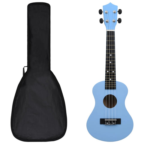 vidaXL Soprano Ukulele Set with Bag for Kids Baby Blue 23"