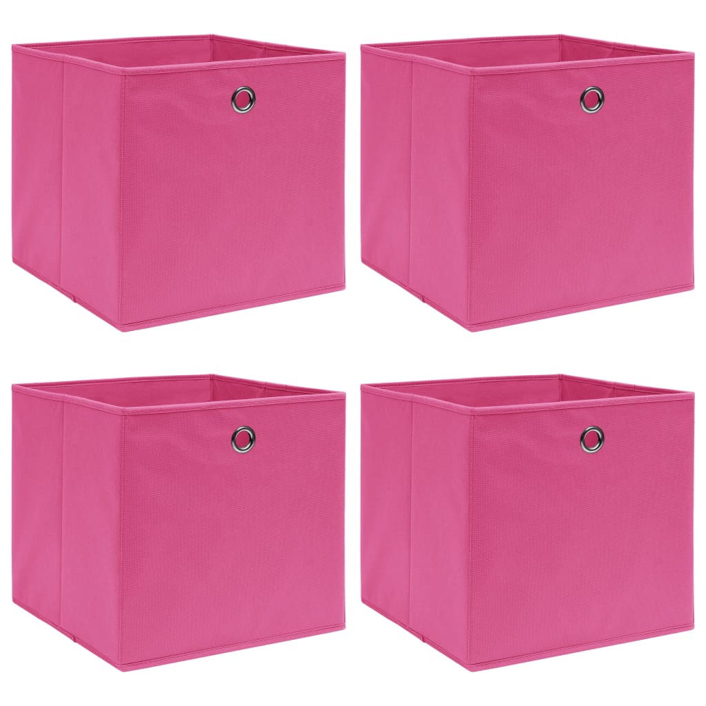 vidaXL Storage Boxes 4 pcs Pink 32x32x32 cm Fabric