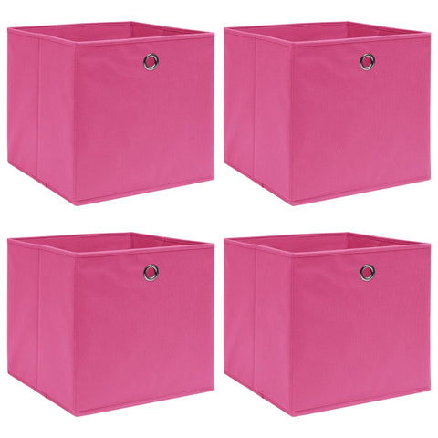 vidaXL Storage Boxes 4 pcs Pink 32x32x32 cm Fabric