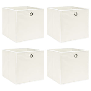 vidaXL Storage Boxes 4 pcs White 32x32x32 cm Fabric