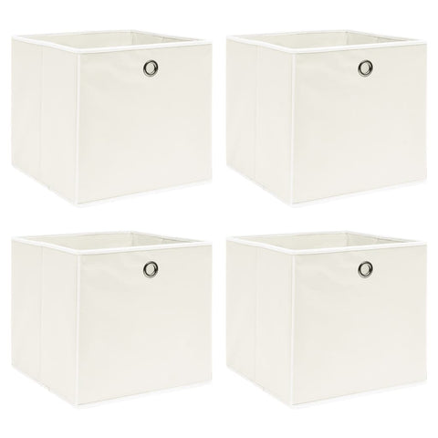 vidaXL Storage Boxes 4 pcs White 32x32x32 cm Fabric