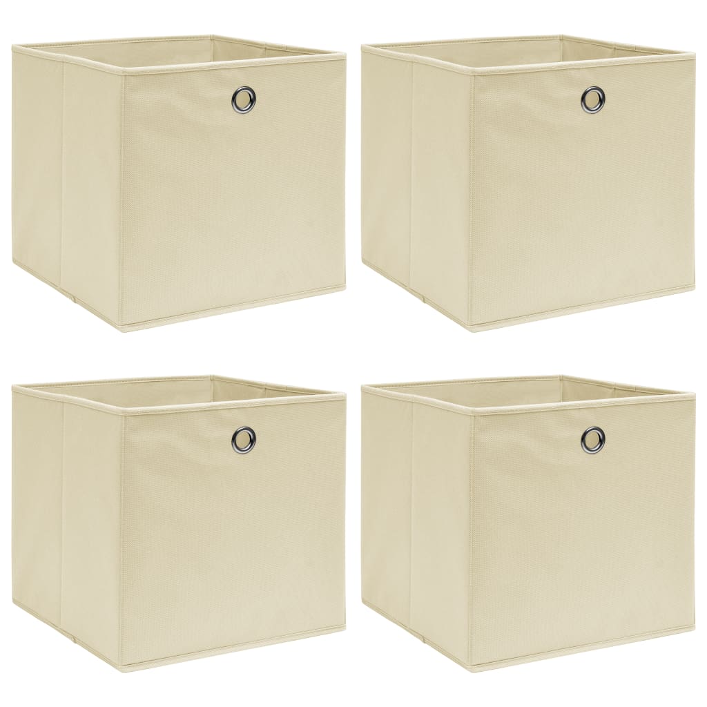 vidaXL Storage Boxes 4 pcs Cream 32x32x32 cm Fabric