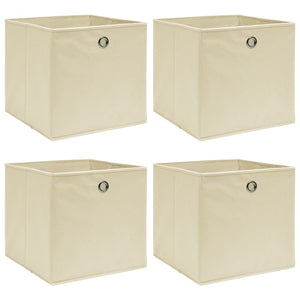 vidaXL Storage Boxes 4 pcs Cream 32x32x32 cm Fabric