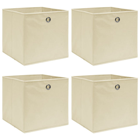 vidaXL Storage Boxes 4 pcs Cream 32x32x32 cm Fabric