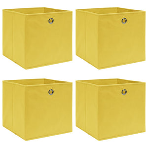 vidaXL Storage Boxes 4 pcs Yellow 32x32x32 cm Fabric