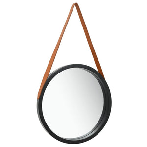 vidaXL Wall Mirror with Strap 40 cm Black