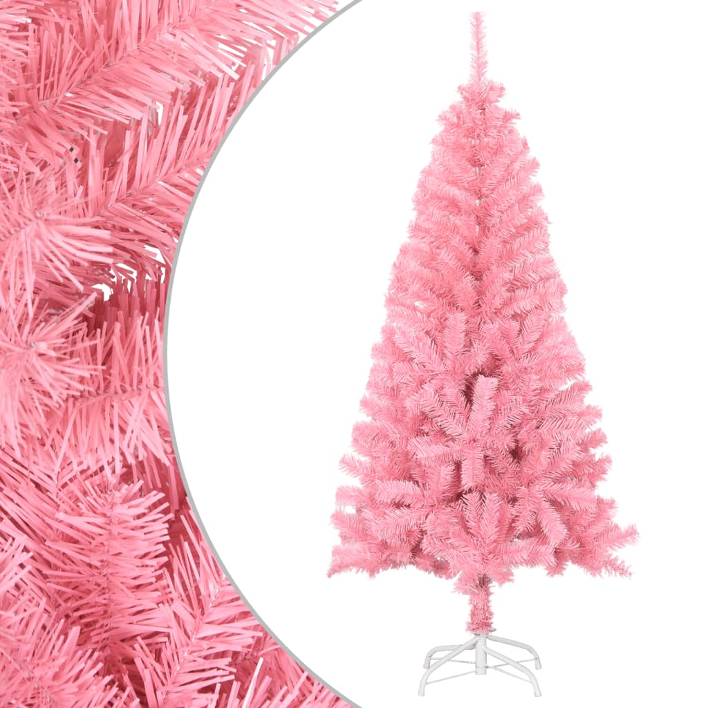 vidaXL Artificial Christmas Tree with Stand Pink 150 cm PVC