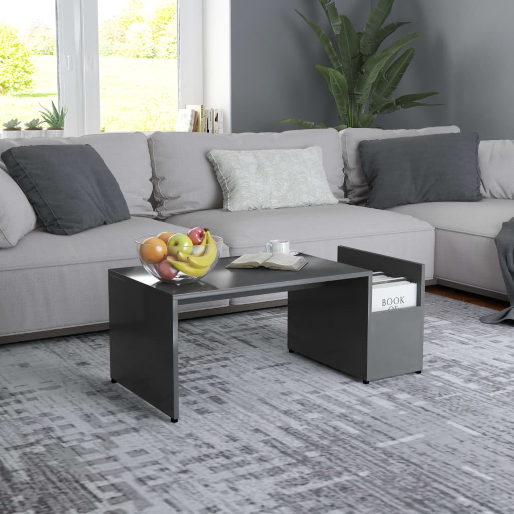 vidaXL Coffee Table Grey 90x45x35 cm Engineered Wood